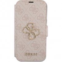 Guess 4G Metal Logo flip futrola pro iPhone 13 Pro - ružičasto