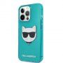 Karl Lagerfeld Choupette Head maskica za iPhone 13 Pro Max - tirkizni