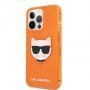 Karl Lagerfeld Choupette Head maskica za iPhone 13 Pro Max - narančasti