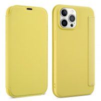 Futrola novčanik od silikona i PU kože za iPhone 13 mini - žuta