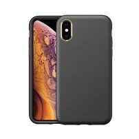 Maska otporna na udarce sa teksturom kože pro iPhone XS Max - crni