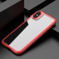 Prozirna maska otporna na udarce s karbonskom teksturom pro iPhone XS Max - crveni