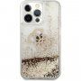 Guess Big 4G Liquid Glitter Gold maskica za iPhone 13 Pro - zlatni