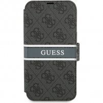Guess 4G Printed Stripe flip futrola pro iPhone 13 mini - sivo