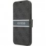 Guess 4G Printed Stripe flip futrola pro iPhone 13 Pro - sivo