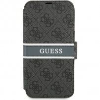 Guess 4G Printed Stripe flip futrola pro iPhone 13 Pro - sivo