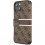 Guess 4G Printed Stripe flip futrola pro iPhone 13 mini - smeđi