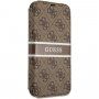 Guess 4G Printed Stripe flip futrola pro iPhone 13 - smeđi