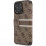 Guess 4G Printed Stripe flip futrola pro iPhone 13 Pro Max - smeđi