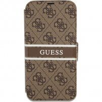 Guess 4G Printed Stripe flip futrola pro iPhone 13 Pro Max - smeđi