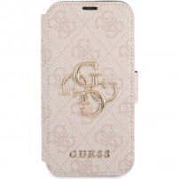 Guess 4G Metal Logo flip futrola pro iPhone 13 mini - ružičasto