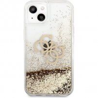 Guess Big 4G Liquid Glitter Gold maskica za iPhone 13 mini - zlatni