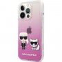 Karl Lagerfeld Ikonik Karl and Choupette maska pro iPhone 13 Pro Max - ružičasti