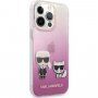 Karl Lagerfeld Ikonik Karl and Choupette maska pro iPhone 13 Pro Max - ružičasti