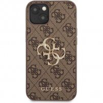 Guess 4G Metal Logo maskica za iPhone 13 mini - smeđi