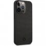 Mercedes Genuine Leather Meshed kožna maska pro iPhone 13 Pro Max - crni