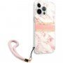 Guess Marble Stripe maska pro iPhone 13 Pro Max - ružičasti