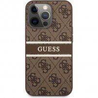 Guess 4G Printed Stripe maskica za iPhone 13 Pro Max - smeđi
