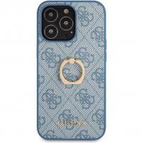 Guess 4G Ring maska sa držačem za prst pro iPhone 13 Pro Max - plavi