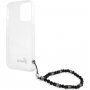 Guess Script and Black Pearls maska sa crnim perlicama pro iPhone 13 Pro Max - proziran