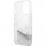 Karl Lagerfeld Liquid Glitter Karl and Choupette maska pro iPhone 13 Pro Max - srebrni