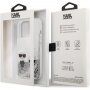 Karl Lagerfeld Liquid Glitter Karl and Choupette maska pro iPhone 13 Pro Max - srebrni