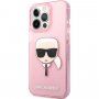 Karl Lagerfeld Full Glitter Karl Head maska pro iPhone 13 Pro Max - ružičasti