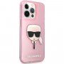 Karl Lagerfeld Full Glitter Karl Head maska pro iPhone 13 Pro Max - ružičasti