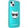 Karl Lagerfeld Choupette Head maskica za iPhone 13 mini - tirkizni