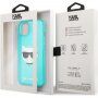 Karl Lagerfeld Choupette Head maskica za iPhone 13 mini - tirkizni