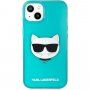 Karl Lagerfeld Choupette Head maskica za iPhone 13 mini - tirkizni