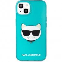 Karl Lagerfeld Choupette Head maskica za iPhone 13 mini - tirkizni