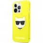 Karl Lagerfeld Choupette Head maskica za iPhone 13 Pro - neonska žuta