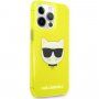 Karl Lagerfeld Choupette Head maskica za iPhone 13 Pro - neonska žuta