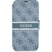 Guess 4G Printed Stripe flip futrola pro iPhone 13 mini - plavo