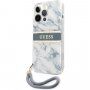Guess Marble Stripe maska pro iPhone 13 Pro Max - plavi