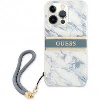 Guess Marble Stripe maska pro iPhone 13 Pro Max - plavi