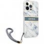 Guess Marble Stripe maska pro iPhone 13 Pro Max - plavi
