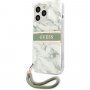Guess Marble Stripe maska pro iPhone 13 Pro Max - zeleni