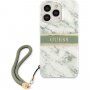 Guess Marble Stripe maska pro iPhone 13 Pro Max - zeleni