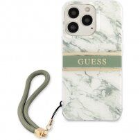 Guess Marble Stripe maska pro iPhone 13 Pro Max - zeleni
