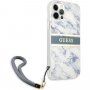 Guess Marble Stripe maska pro iPhone 12 Pro Max - plavi