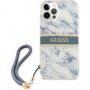 Guess Marble Stripe maska pro iPhone 12 Pro Max - plavi