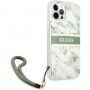 Guess Marble Stripe maska pro iPhone 12 Pro Max - zeleni