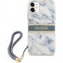 Guess Marble Stripe maska pro iPhone 11 - plavi