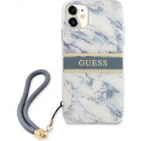 Guess Marble Stripe maska pro iPhone 11 - plavi