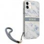 Guess Marble Stripe maska pro iPhone 11 - plavi
