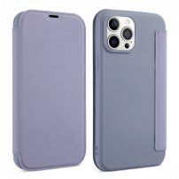 Futrola novčanik od silikona i PU kože za iPhone 13 Pro Max - plavo-siva