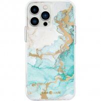 Case Mate Tough Print mramorna maska pro iPhone 13 Pro Max - tirkizni