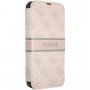 Guess 4G Printed Stripe flip futrola pro iPhone 13 - ružičasto